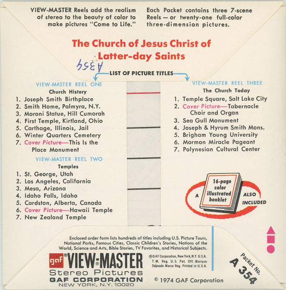 View-Master - Church of Jesus Latter-day Saints - 3 Reel Packet - vintage (A354-G3B) 3Dstereo
