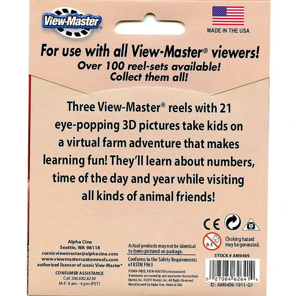 1-2-3 Farm - View-Master 3 Reel Set - NEW - (9499) VBP 3Dstereo 