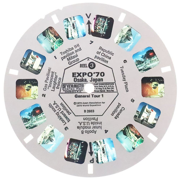 Expo '70 - General Tour I - Osaka, Japan - View-Master 3 Reel Packet - 1970s views - vintage - B268-G3A Packet 3dstereo 