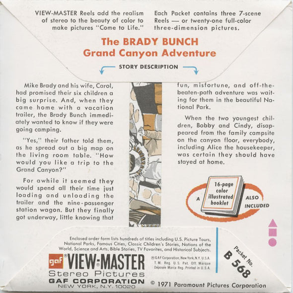2 - ANDREW- Brady Bunch - View-Master 3 Reel Packet - 1970s vintage - views - B568 Packet 3dstereo 