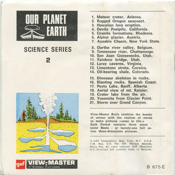 4 ANDREW - Our Planet Earth - View Master 3 Reel Packet - vintage - B675E-BG3 Packet 3dstereo 