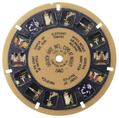 Golden Gate Int'l Exposition at Night - View-Master Blue Ring Reel - 1940 - vintage - (BR-59c) Reels 3dstereo 
