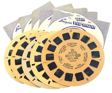 4 ANDREW - View Master Jasper - Banff - 5 Buff Reel Collection - vintage Reels 3dstereo 