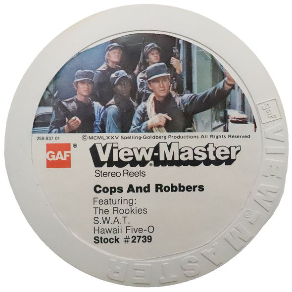 Cops and Robbers - 7 View-Master Vintage 3D Reels Plus Storage Case 3Dstereo 