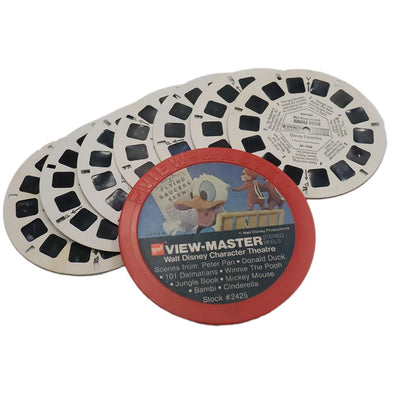 Walt Disney Character Theatre - 7 ViewMaster Vintage 3D Reels Plus Storage Case 3Dstereo 