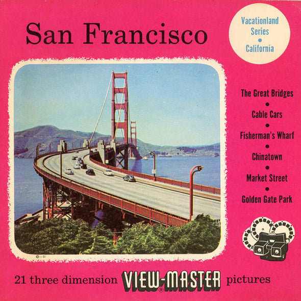 ViewMaster - San Francisco -Vacationland Series - Vintage - 3 Reel Packet - 1950s views Packet 3dstereo 