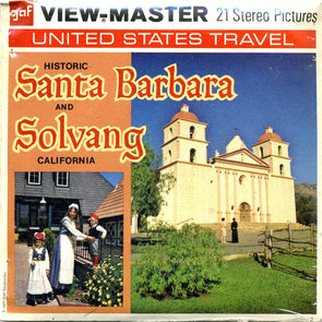 ViewMaster - Santa Barbara - Solvang -A206 - Vintage 3 Reel Packet - 1970s views Packet 3dstereo 