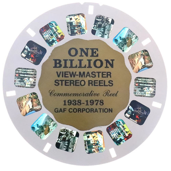 3 ANDREW - One Billion View-Master Stereo Reels Sold - Commemorative Gold Centered Reel - vintage Reels 3dstereo 