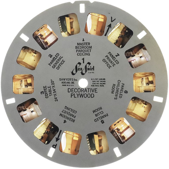 Sea Swirl Decorative Plywood - View-Master Commercial Reel - vintage Reels 3dstereo 