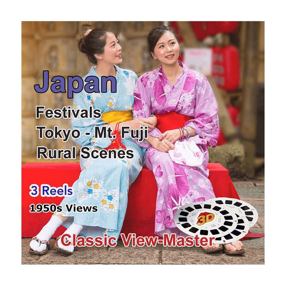 JAPAN - Festivals, Tokyo, Mt. Fuji, Rural Scenes - 3 Vintage View-Master - 1950s views CREL 3dstereo 