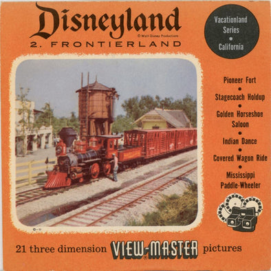 ViewMaster - Frontierland - Disneyland - Vacationland Series - Vintage - 3 Reel Packet - 1950s views Packet 3dstereo 