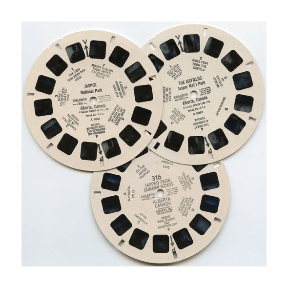 Jasper National Park - Canadian Rockies - View-Master - Vintage - 3 Reel Packet 1950s view - A008 Packet 3dstereo 