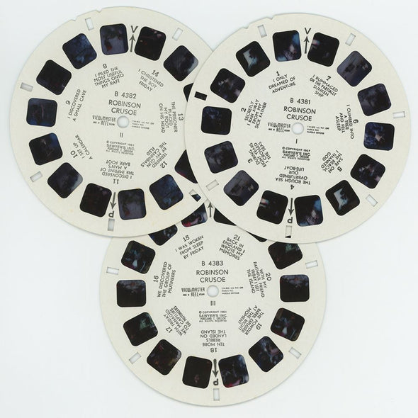 Robinson Crusoe - View-Master 3 Reel Packet - 1960's - vintage - (PKT-B438E-BS6) Packet 3dstereo 