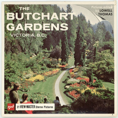 ViewMaster - The Butchart Gardens - A016 - Vintage -3 Reel Packet - 1960s views Packet 3dstereo 
