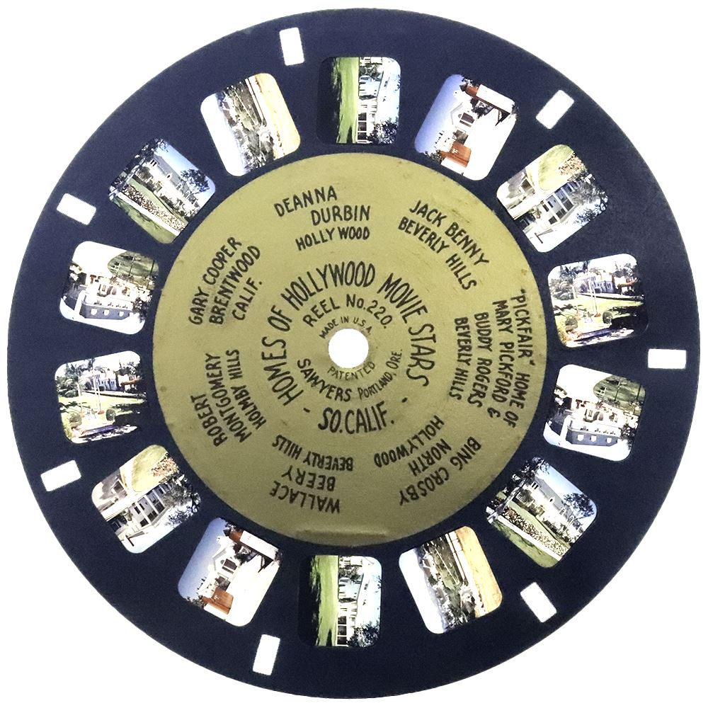 Homes of Hollywood Movie Stars - View-Master Gold Center Reel - 220 -  vintage