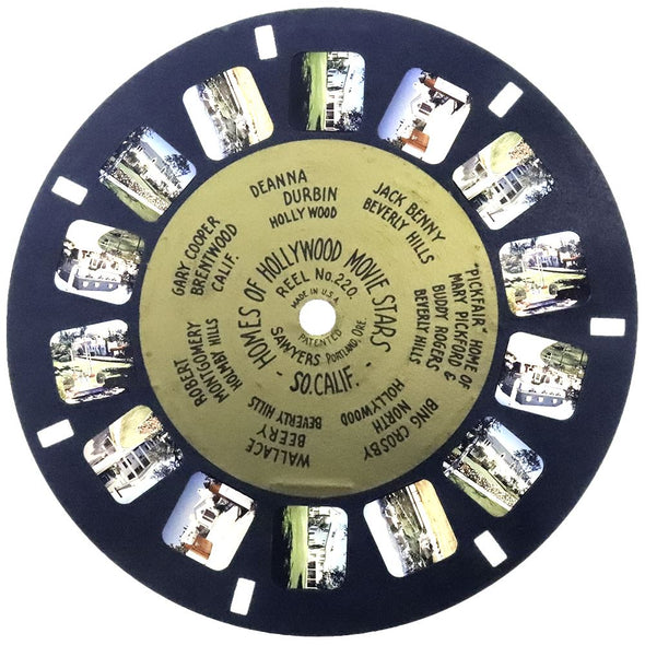 Homes of Hollywood Movie Stars - View-Master Gold Center Reel - 220 - vintage Reels 3dstereo 