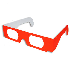 Fireworks Glasses - Neon Orange - Cardboard Prismatic Diffraction Glasses - NEW 3dstereo 