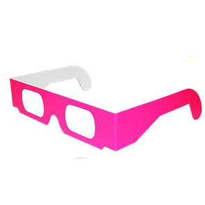 Fireworks Glasses - Neon Pink - Cardboard Prismatic Diffraction Glasses - NEW 3dstereo 