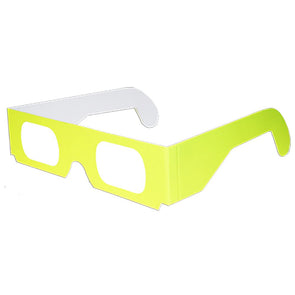 Fireworks Glasses - Neon Yellow - Cardboard Prismatic Diffraction Glasses - NEW 3dstereo 