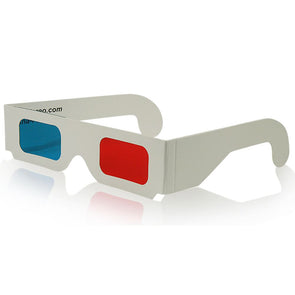 Red/Cyan - 3D Anaglyph Cardboard Frame Glasses - Standard Quality - White Cardboard - NEW 3dstereo 