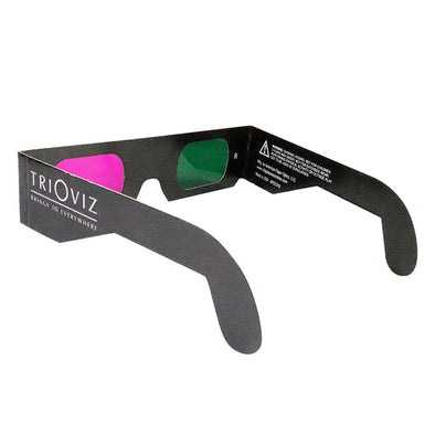 Magenta /Green- 3D Anaglyph Cardboard Glasses - Official TriOviz - Pro Ana(TM) Quality - Black Cardboard - NEW 3D Glasses 3dstereo 
