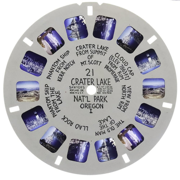 Crater Lake Nat'l Park, Oregon - View-Master Hand-Lettered Reel - vintage - (HL-21n) White Hand Lettered Reel 3dstereo 