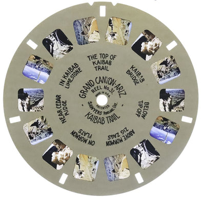 Grand Canyon, Arizona - View-Master Hand-Lettered Reel - vintage - (HL-31c) White Hand Lettered Reel 3dstereo 