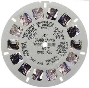 Grand Canyon, Arizona - View-Master Hand-Lettered Reel - vintage - (HL-32n) White Hand Lettered Reel 3dstereo 