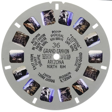 Grand Canyon, Arizona - View-Master Hand-Lettered Reel - vintage - (HL-36n) White Hand Lettered Reel 3dstereo 