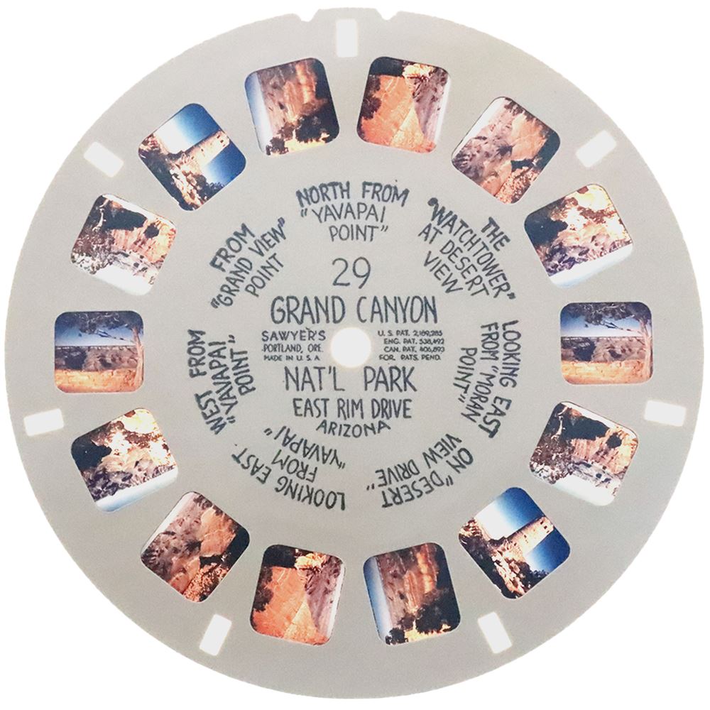 View Master Grand Canyon Collection - 8 White Hand Lettered Reels - vintage  –
