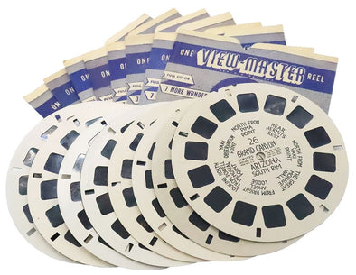 4 ANDREW - View Master Grand Canyon Collection - 8 White Hand Lettered Reels - vintage Reels 3dstereo 