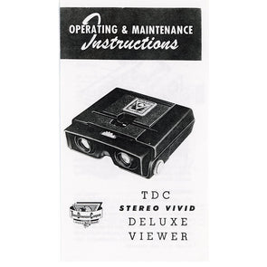 TDC Stereo Vivid Slide Viewer - Instructions - Facsimile Instructions 3dstereo 