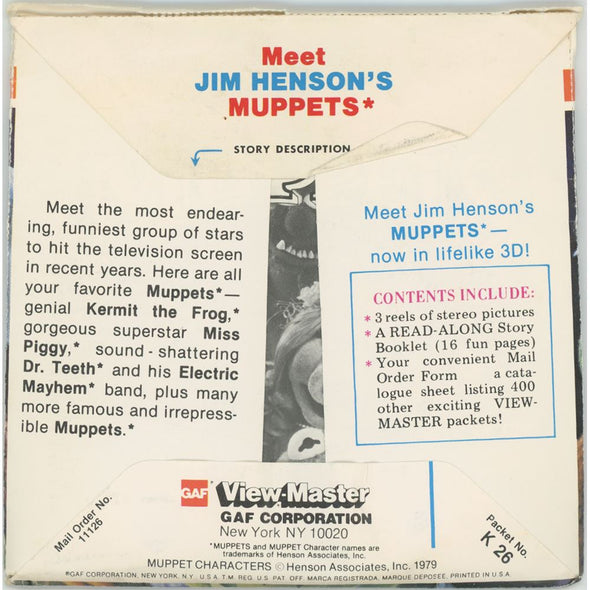 Meet Jim Henson's Muppets - View-Master 3 Reel Packet - 1970s - vintage - K26-G6 Packet 3dstereo 