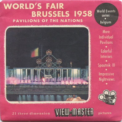 Brussels World's Fair - Pavilions - View-Master 3 Reel Packet - 1958 - vintage - 1986ABC-BS3 Packet 3dstereo 