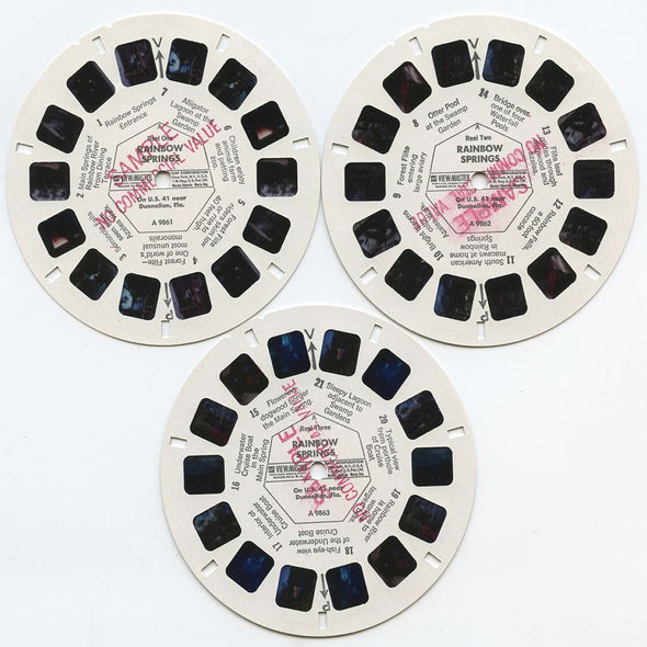 Florida's Rainbow Springs - View-Master 3 Reel Packet - 1960s views - vintage - (A986-G1A) Packet 3dstereo 