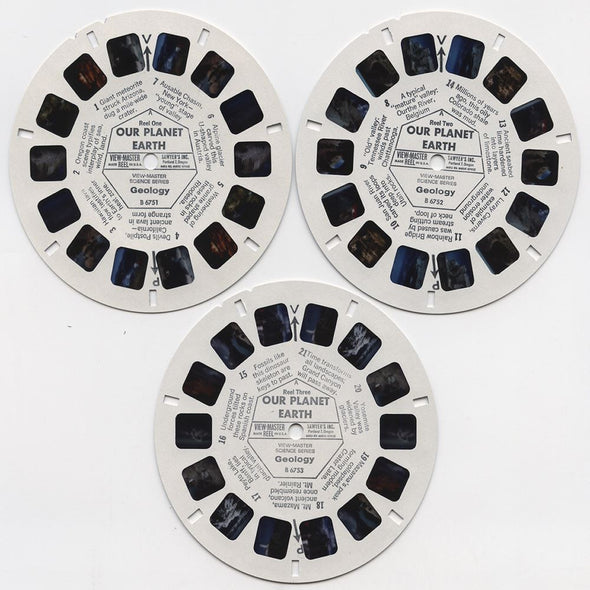 -ANDREW- Our Planet Earth - View-Master 3 Reel Packet - 1960s views - vintage - (B675-G1A) Packet 3dstereo 