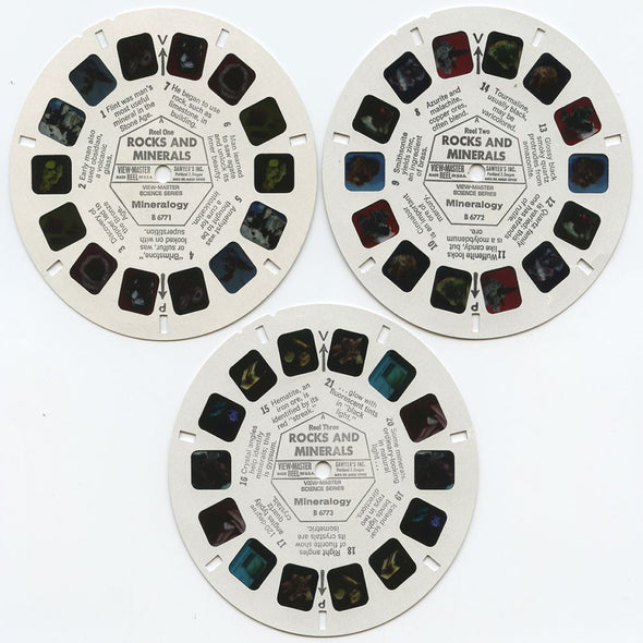 ANDREW - Rocks and Minerals - Mineralogy - View-Master 3 Reel Packet - 1960s views - vintage - (B677-G1A) Packet 3dstereo 