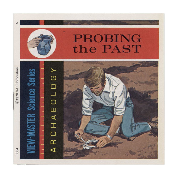 Probing The Past - Archaeology - View-Master 3 Reel Packet - 1970s views - vintage - (B684-G3A) Packet 3dstereo 