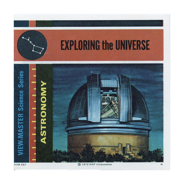 -ANDREW- Exploring the Universe - View-Master 3 Reel Packet - 1970s views - vintage - (B687-G3A) Packet 3dstereo 