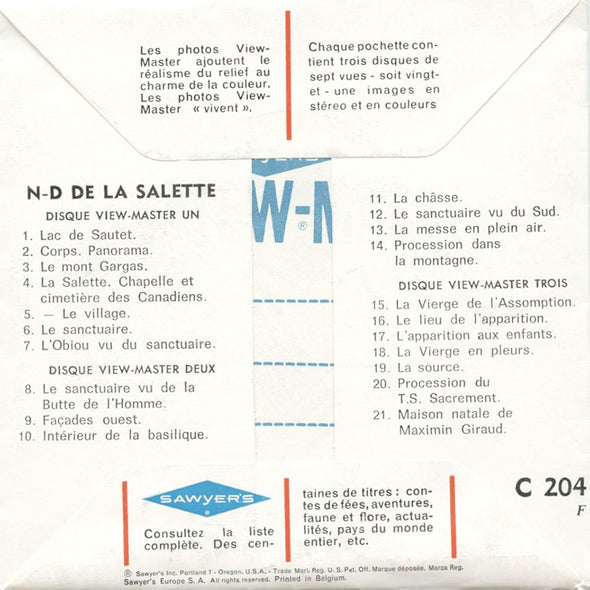 Notre Dame de la Salette - View-Master 3 Reel Packet - views - vintage - C204-BS6 Packet 3dstereo 