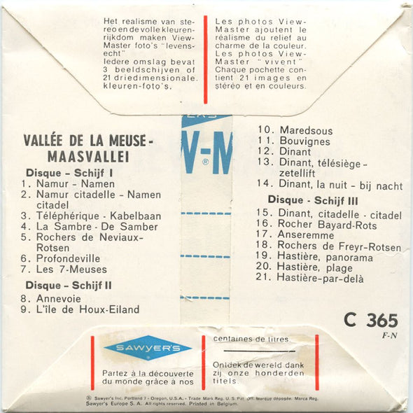 Vallée de la Meuse - Belgium - View-Master 3 Reel Packet - 1960s views - vintage - C365F-N-BS6 Packet 3dstereo 