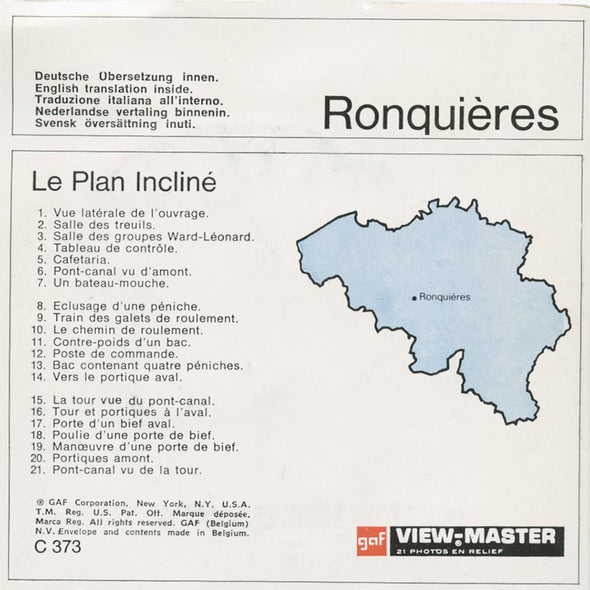 4 ANDREW - Ronquières le Plan Incline - View-Master 3 Reel Packet - vintage - C373-BG5 Packet 3dstereo 