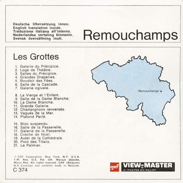 4 ANDREW - Les Grotttes de Remouchamps - View-Master 3 Reel Packet - vintage - C374-BG5 Packet 3dstereo 