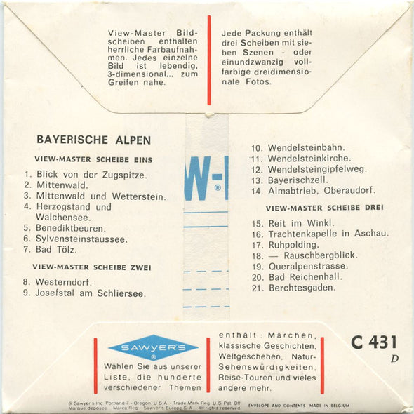 Bayerische Alpen - Germany - View-Master 3 Reel Packet - 1960s views - vintage - C431D-BS6 Packet 3dstereo 
