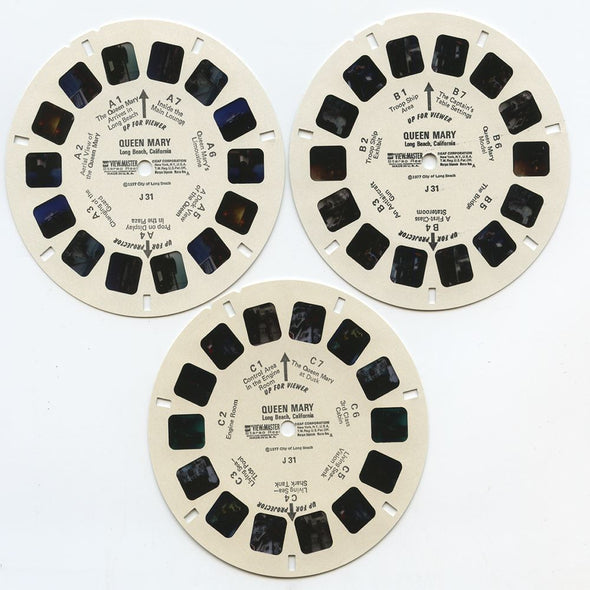 The Queen Mary - View-Master 3 Reel Packet - 1970s Views - Vintage - (zur Kleinsmiede) - (J31-G5) Packet 3dstereo 