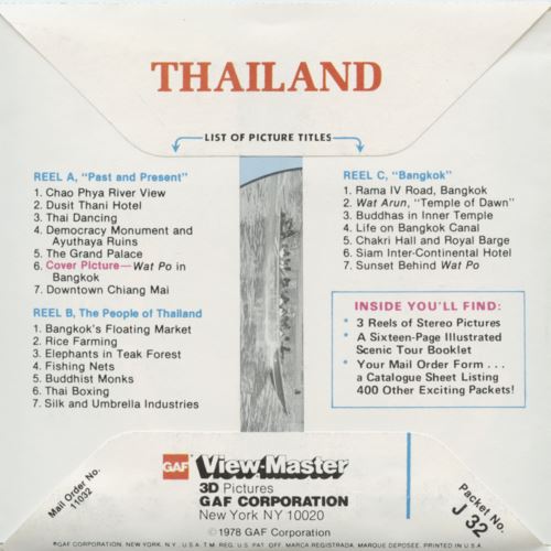 DALIA - Thailand - View-Master 3 Reel Packet - 1970s views - vintage - (zur Kleinsmiede) - (J32-G6) Packet 3dstereo 