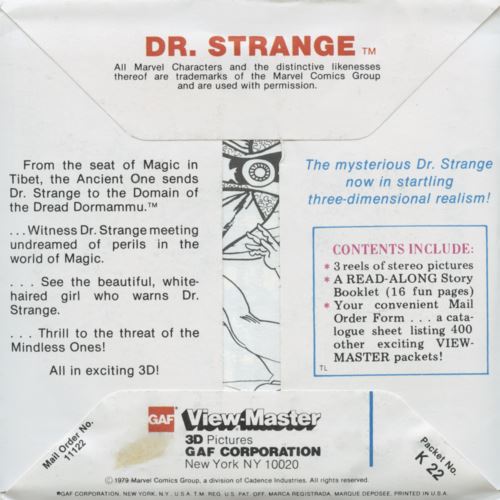DALIA - Dr. Strange - View-Master 3 Reel Packet - 1970s - vintage - (zur Kleinsmiede) - (K22-G6) Packet 3dstereo 