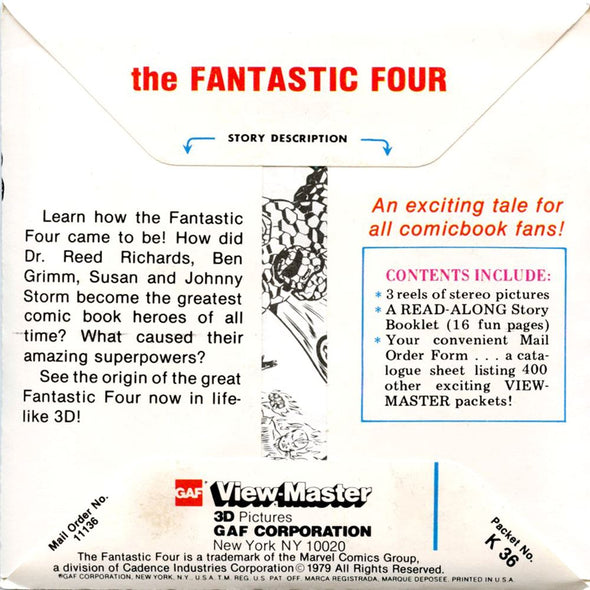 The Fantastic Four - View-Master 3 Reel Packet - 1970s Views - Vintage - (zur Kleinsmiede) - (K36-G6nk) Packet 3dstereo 