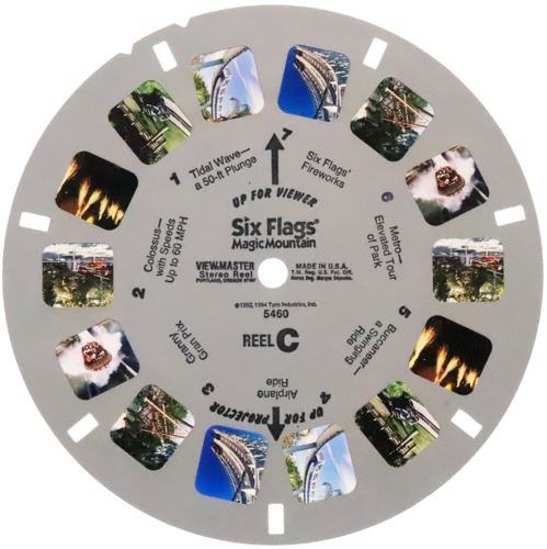 ANDREW - Six Flags Magic Mountain - View-Master 3 Reel Set on Card - 1992 - vintage - (5460) Packet 3dstereo 