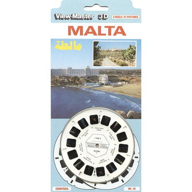 Malta - View-Master 3 Reel Set on Card - 1986 - vintage - C094-EM VBP 3dstereo 